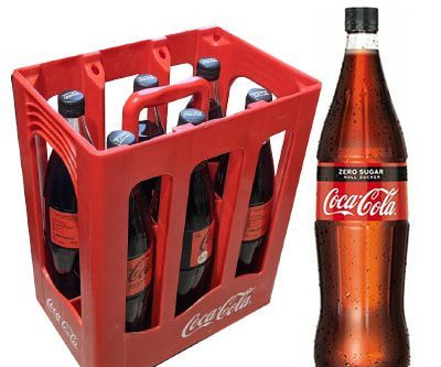 Coca Cola "Zero", Glas 6x1,0 Liter inkl. Pfand